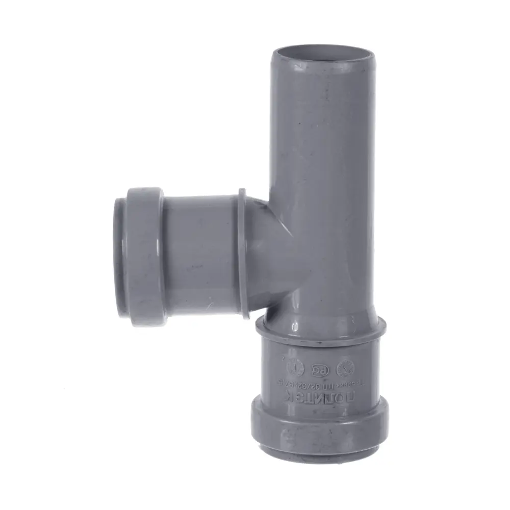 Тройник канализационный ПОЛИТЭК 32 мм с герметичными уплотнениями 13567743 STLM-0003431 - Вид №1