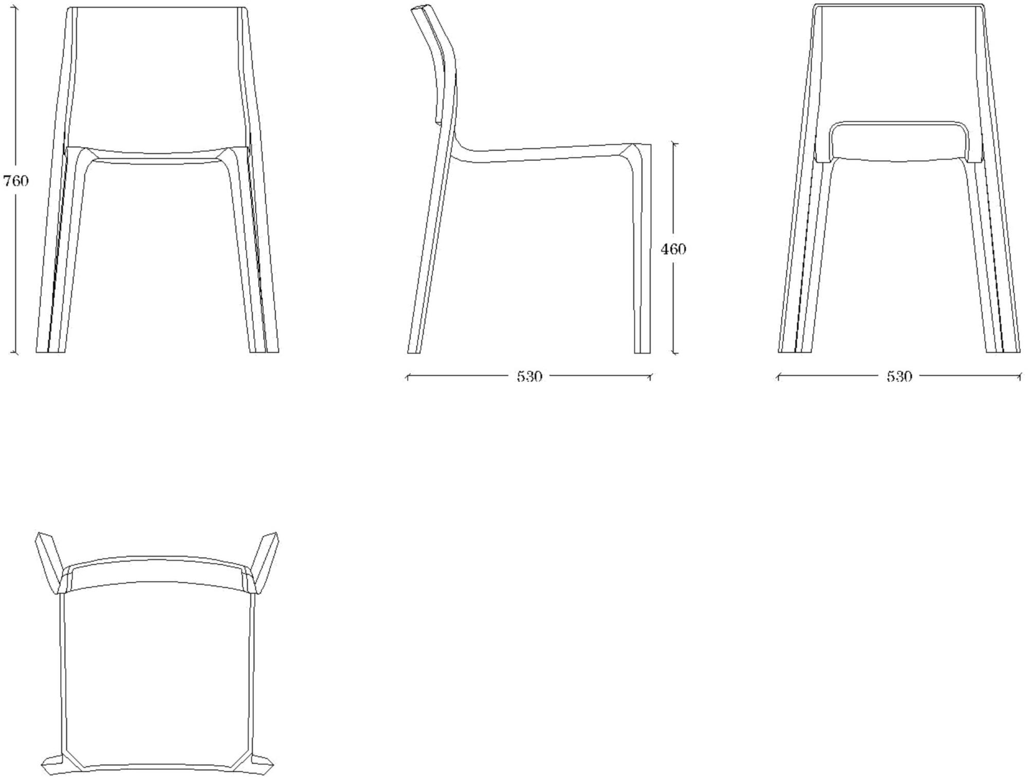 ONDARRETA Штабелируемый деревянный стул со встроенной подушкой Silu sun-id-1451229 - Вид №7