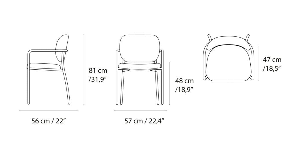 Мягкий тканевый стул с подлокотниками Tonon Eli ARCH-00083376 - Вид №8