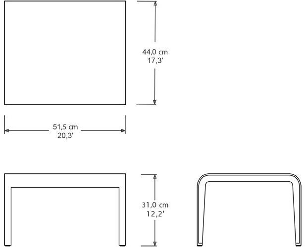 TRIBÙ Прямоугольная подставка для ног из алюминия Mirthe 07490 - Вид №5
