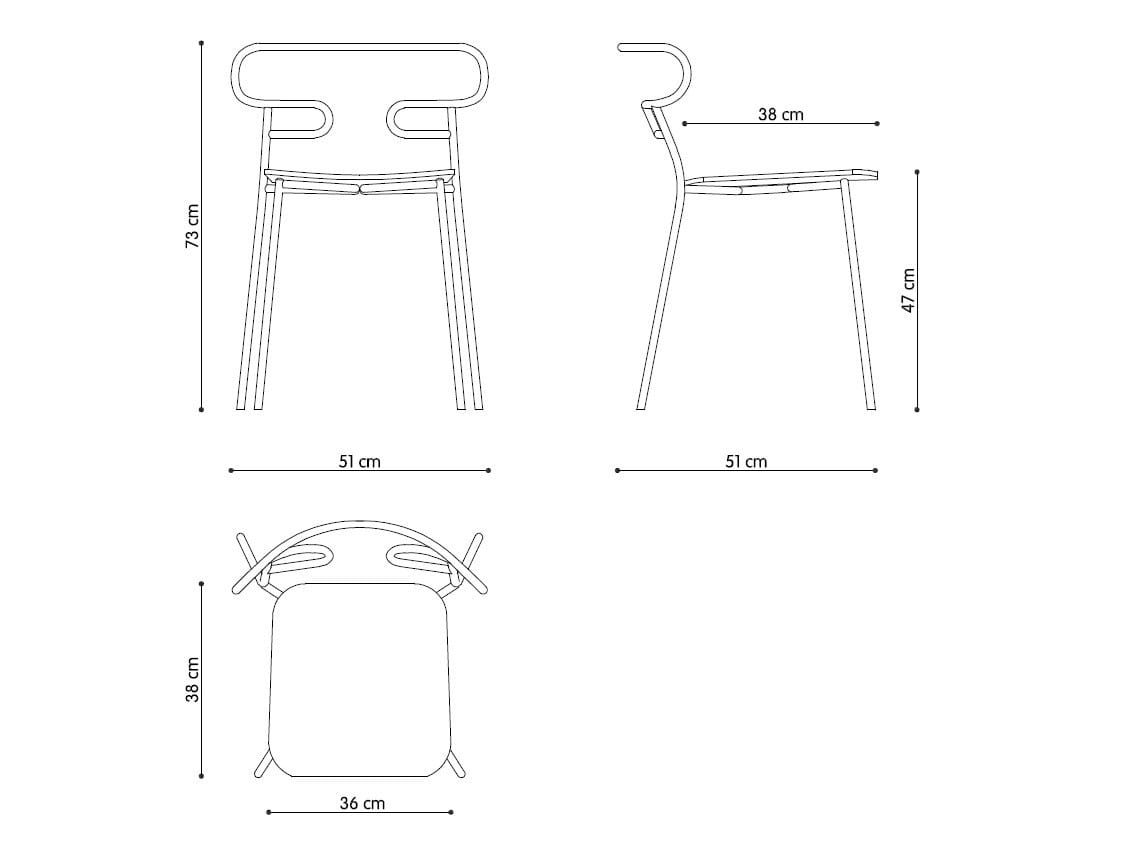 Металлический и полиуретановый стул с открытой спинкой TrabA' Генуя ARCH-00022296 - Вид №10