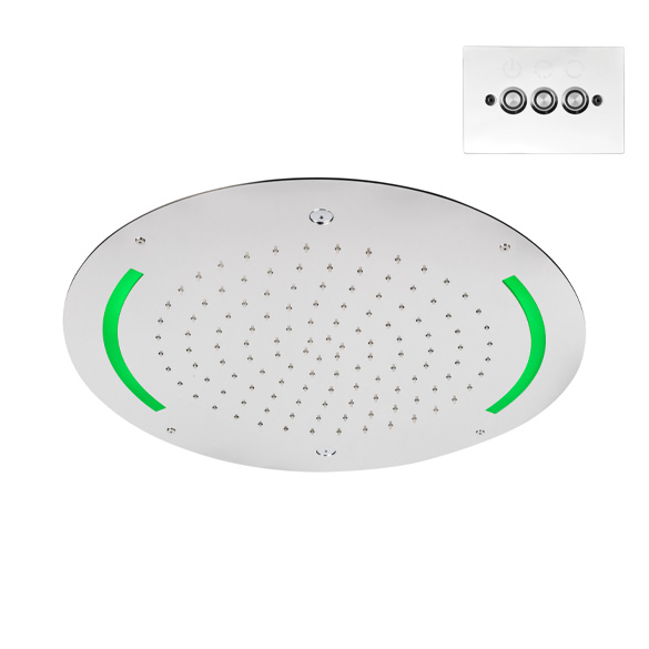 82065 Утопленная головка ø550 / дождевая струя + струя тумана + свет / регулятор в стену HORUS Range Hydro 