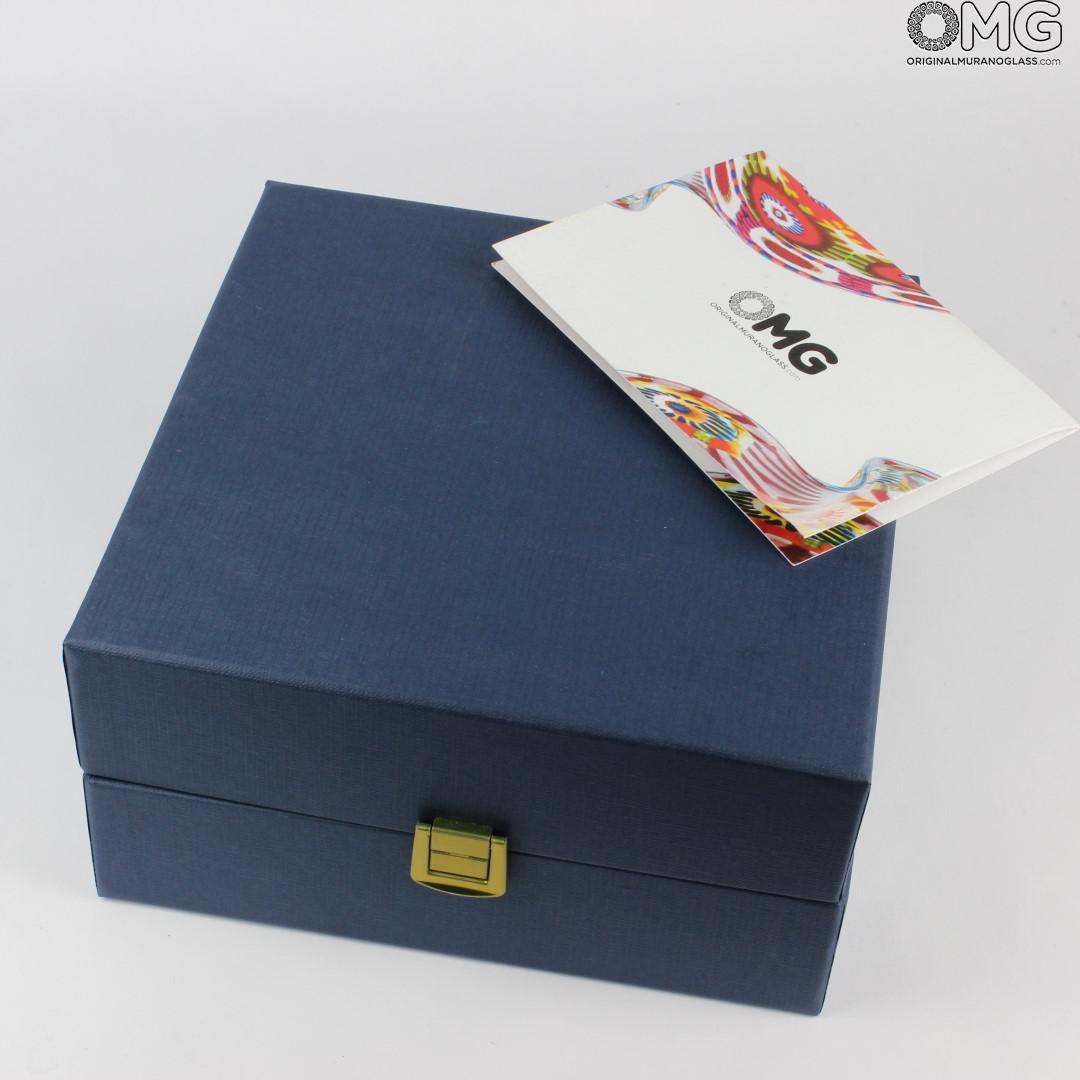 3933 ORIGINALMURANOGLASS Набор из 2 бокалов синего цвета - я&ты - trefuochi - муранское стекло OMG 6 см  - Вид №1