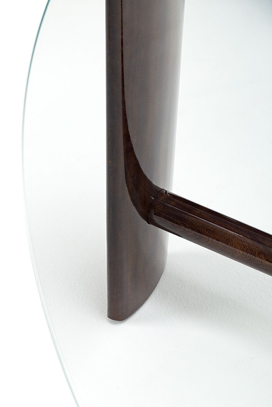 Круглый садовый стол из красного дерева и стекла Exteta No-Glue ARCH-00142845 - Вид №2