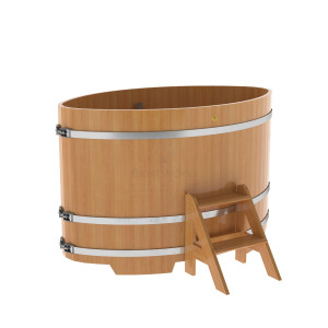 1169 Купель овальная из лиственницы 1,02х1,68х1,1 натуральная премиум Alyarus