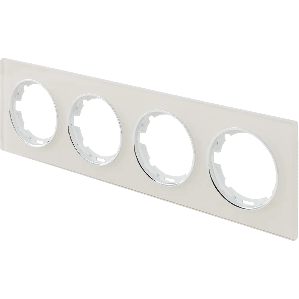 ONEKEYELECTRO Стеклянная рамка для розеток Florence бежевая на 4 поста 82838529 STLM-0036860 - Вид №2