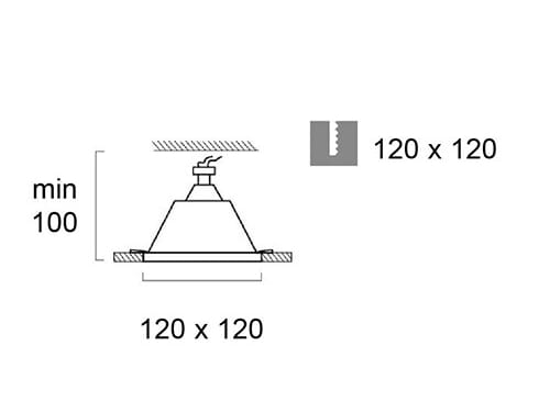 Квадратный утопленный гипсовый прожектор Terzo Light BRADLEY 2 ARCH-00126419 - Вид №1