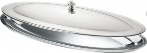 10581797 Schiavon Блюдо овальное для рыбы с крышкой и сервировочными приборами 66х29см "Инглезе" Посеребрение
