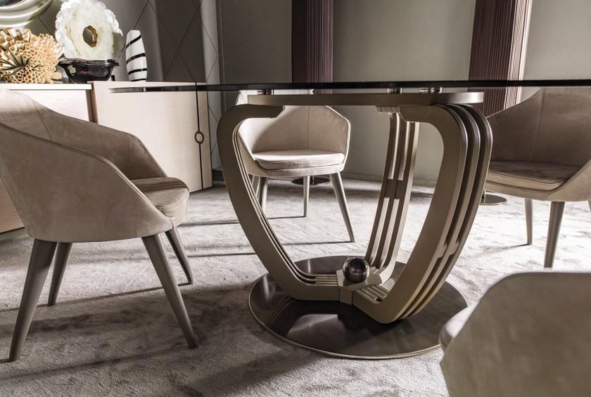 Caroti Круглый стол из стали и хрусталя Concept Art.115 - helix - Вид №3