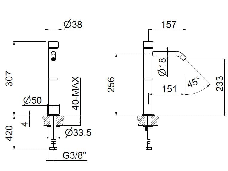 Смеситель для раковины с одним отверстием для пола CARIMALI Race ARCH-00151742 - Вид №2