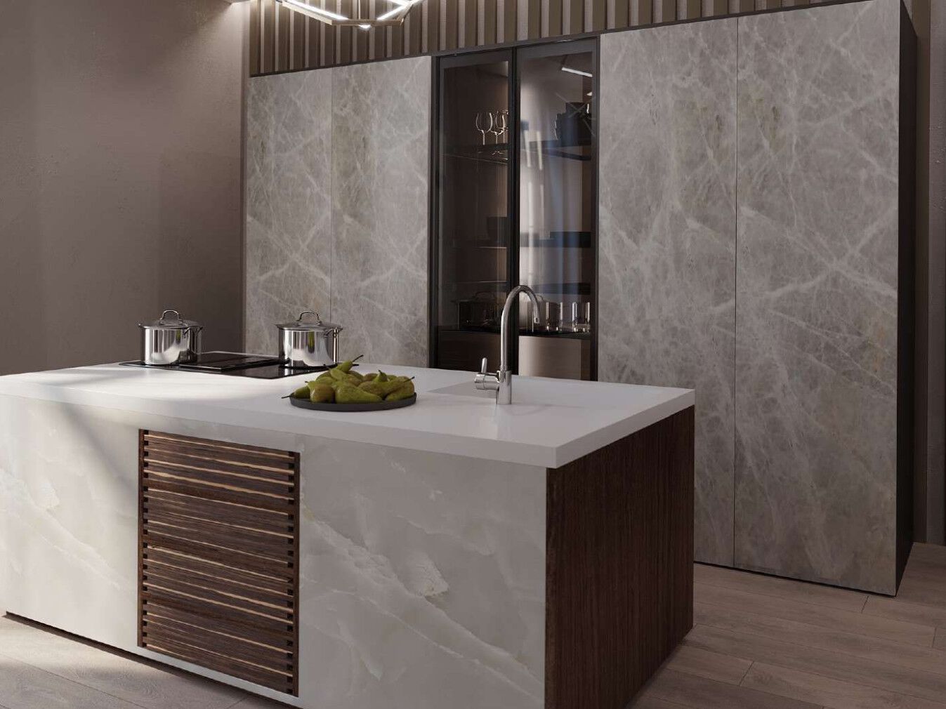 Кухня на заказ с островом EUPHORIA MONTAIN VIEW ARCH-00077574 - Вид №1