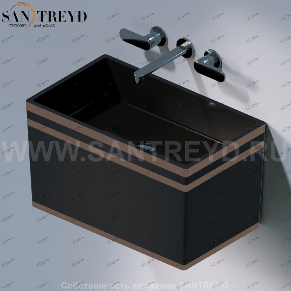 L111.476B Подвесная раковина настенная овальная A. e T. Italia TOWER черная AeT ITALIA