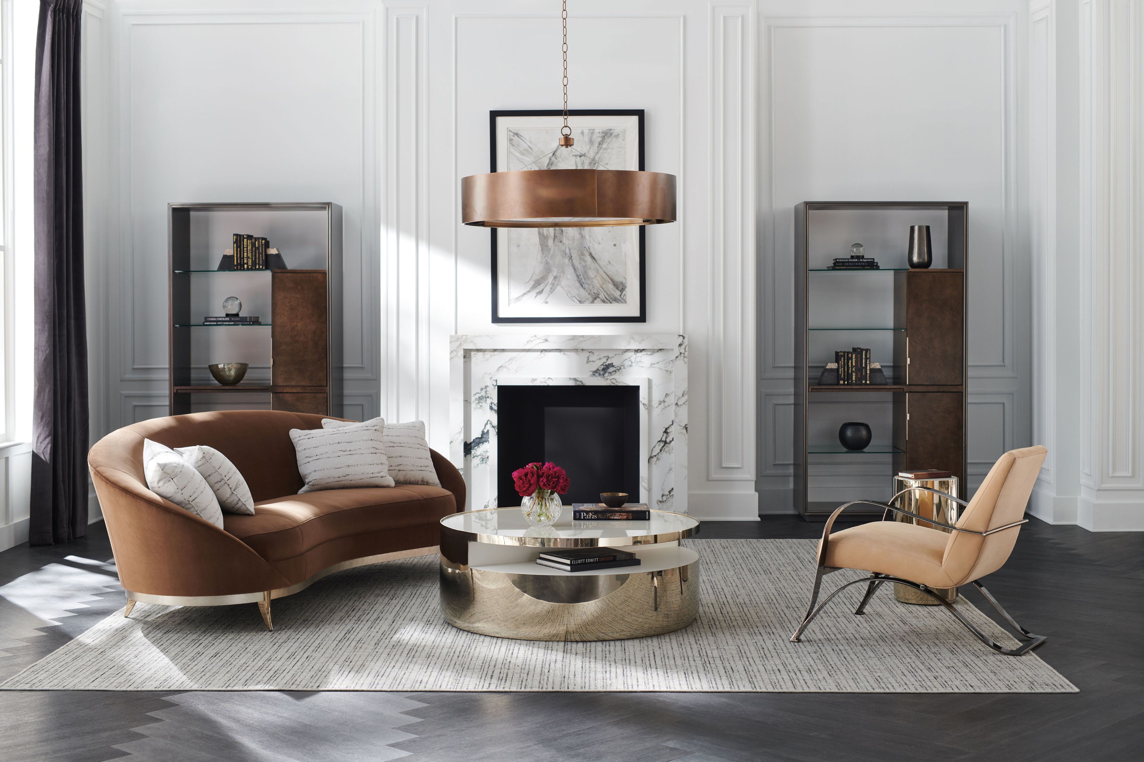 3-местный бархатный изогнутый диван Caracole MAIN EVENT ARCH-00033341 - Вид №1