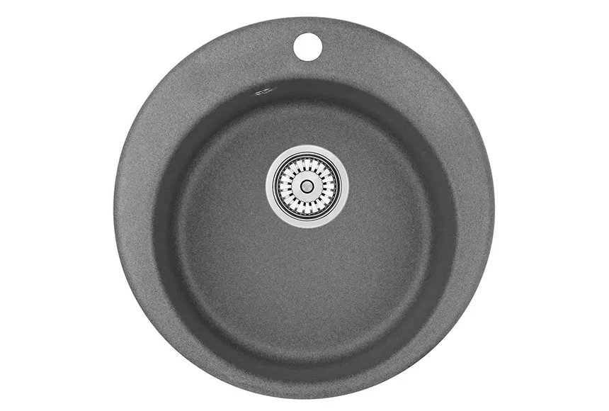 4801, ГРАФИТ (ЧЁРНО-СЕРЫЙ), кухонная мойка, кварц GRANULA 4801-ST57 - Вид №1