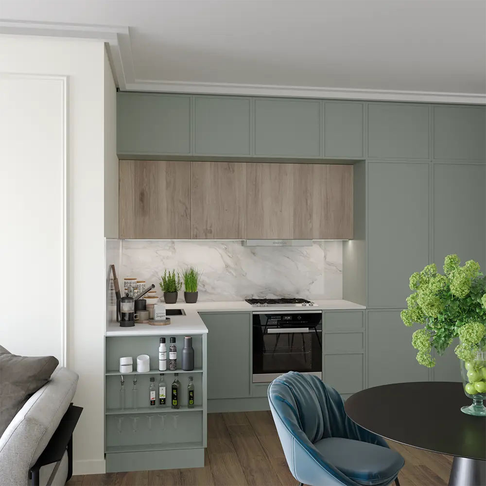 Столешница кухонная Арктик 100x60x2 см искусственный камень цвет бежевый Santreyd STLM-2040431 - Вид №9