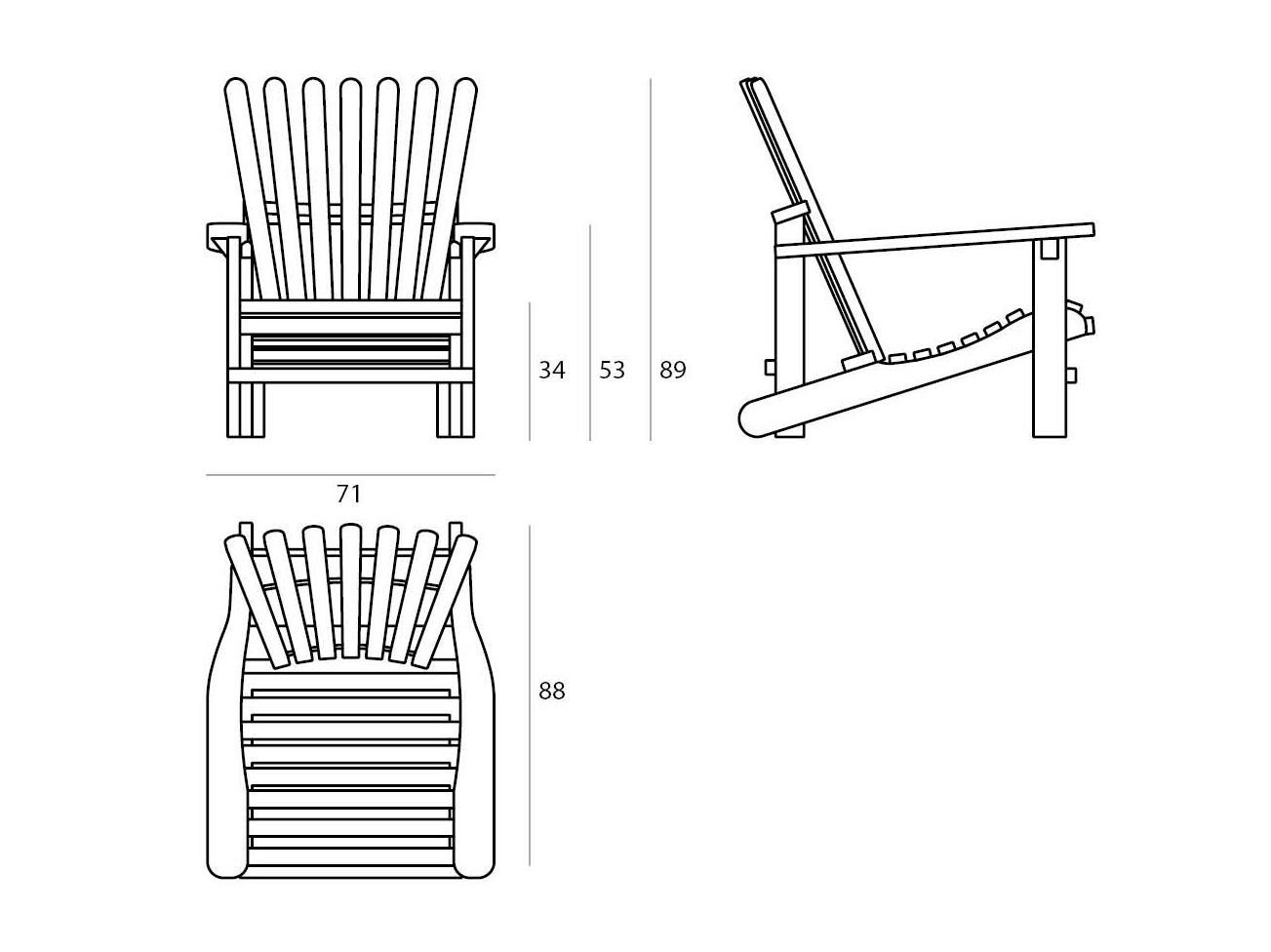 Стул для отдыха из тикового дерева с подлокотниками Il Giardino di Legno сказки ARCH-00006690 - Вид №2