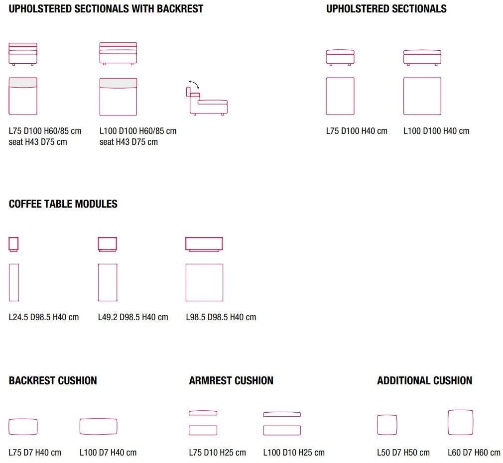 MDF Italia Модульный мягкий диван в современном стиле тканью sun-id-1468376 - Вид №4