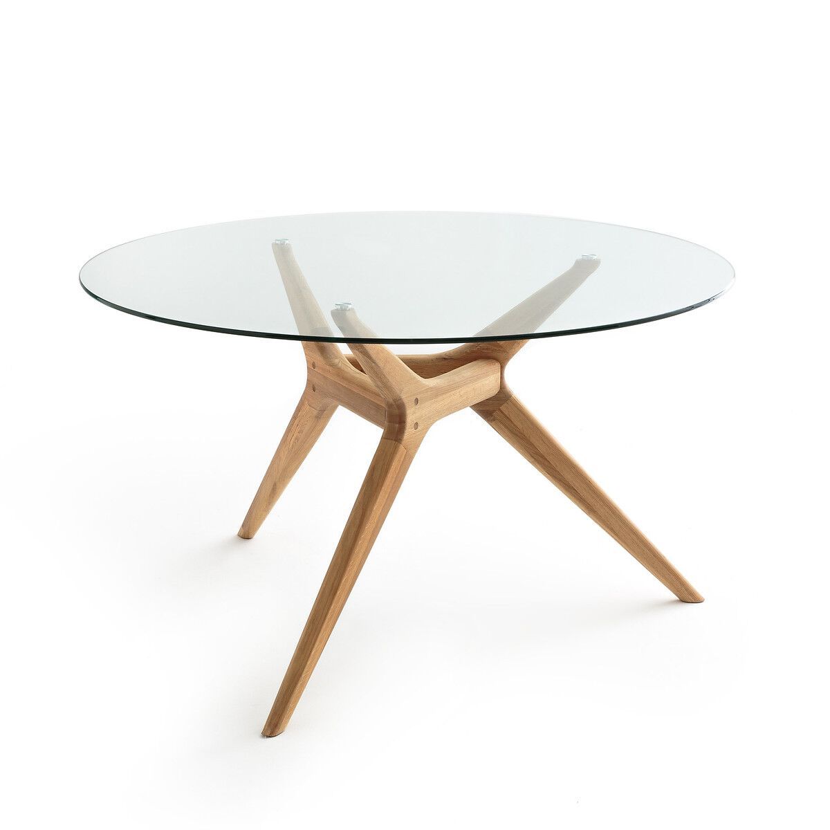 Круглый стол из закаленного стекла и дуба AMPM Maricielo ARCH-00113283 - Вид №1