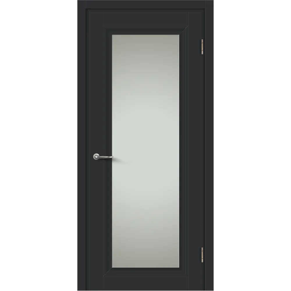 Дверь межкомнатная со стеклом Нобиле 90x200 см Hardflex цвет антрацит с замком 84491283 STLM-2101912 МАРИО РИОЛИ 