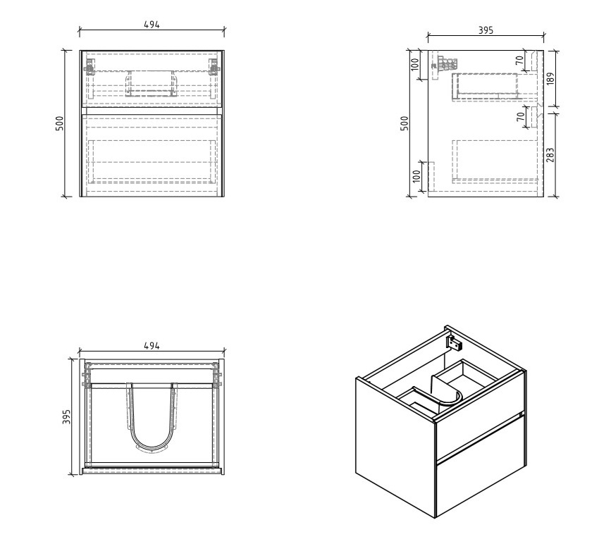 Мебель для ванной BelBagno PIETRA MINI-500AS-SCM  - Вид №6