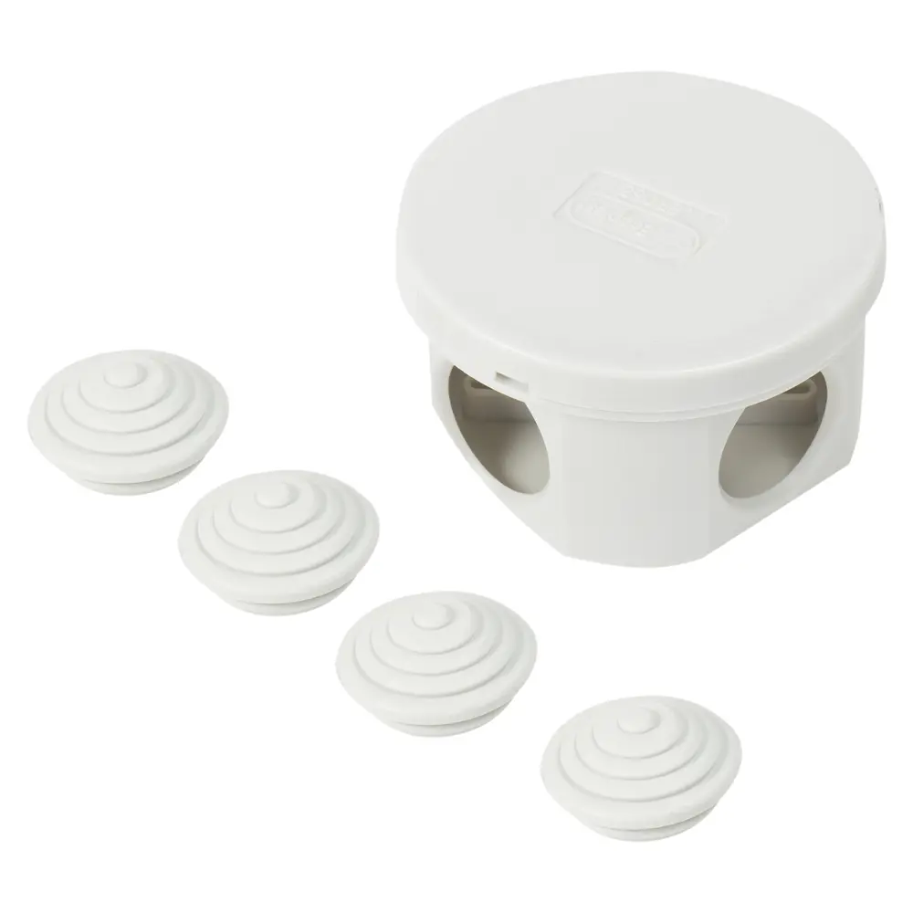 Распределительная коробка открытая Экопласт D65х35 мм 4 ввода IP44 цвет серый STLM-2090406 - Вид №1