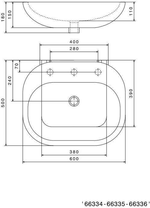 66334 Подвесная раковина настенная овальная Newform Lavabi белая - Вид №2