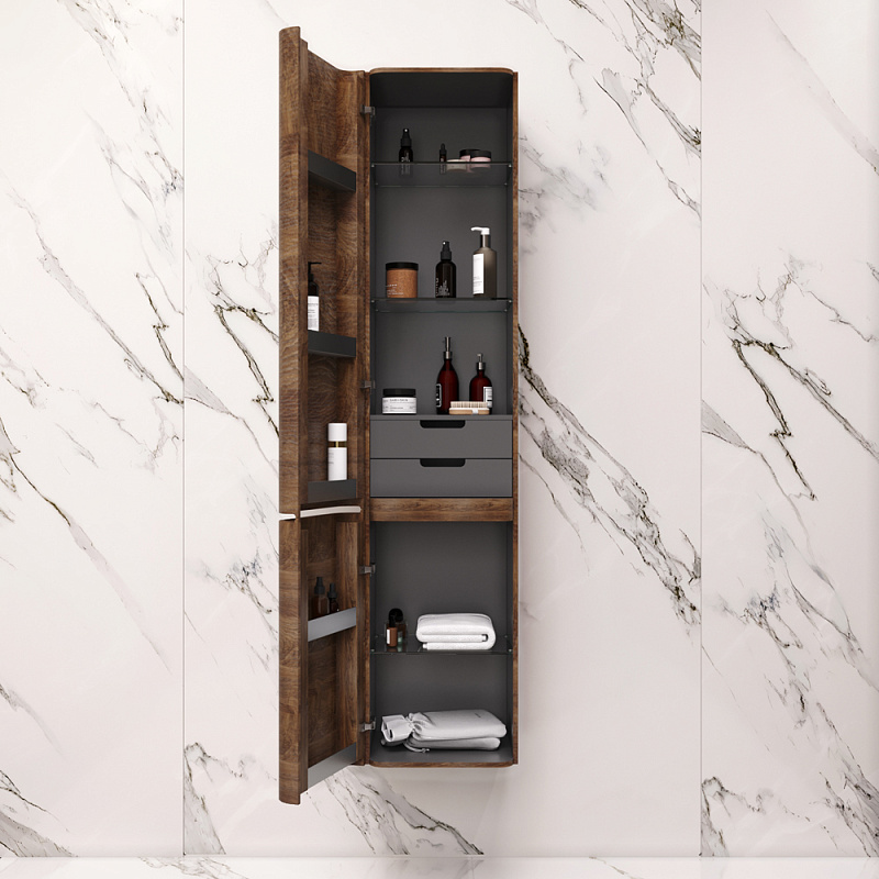 M30CHL0406NF Шкаф-колонна подвесной левый 40 см двери орех текстурированная шт AM.PM Sensation - Вид №1