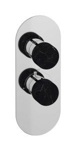 Комплект наружных частей термостата на 1 потребителей - вертикальная овальная панель с ручками Marmo WE ARE IB eua112ccnmr_2 Chrome Aqua