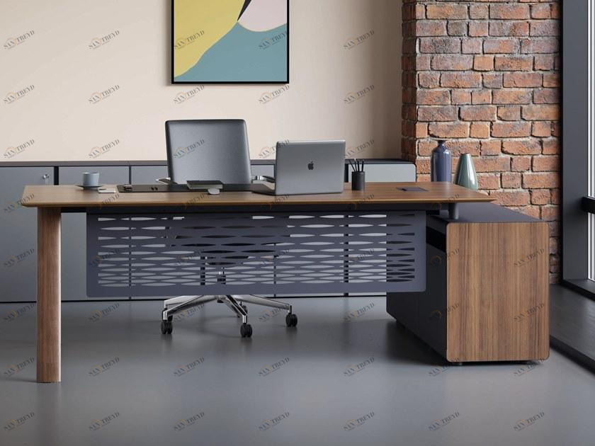 Ersa Прямоугольный письменный стол из дерева с ящиками Yoka sun-id-1408970