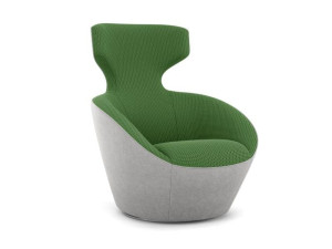 Тканевое вращающееся кресло с подголовником