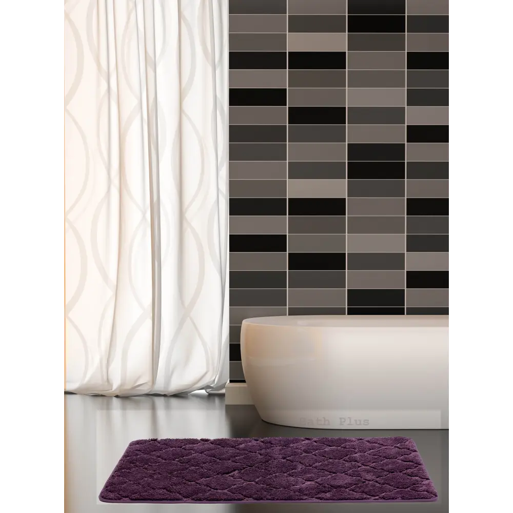 Коврик для ванной Bath Plus Лана 70x120 см цвет фиолетовый STLM-2052748 - Вид №4