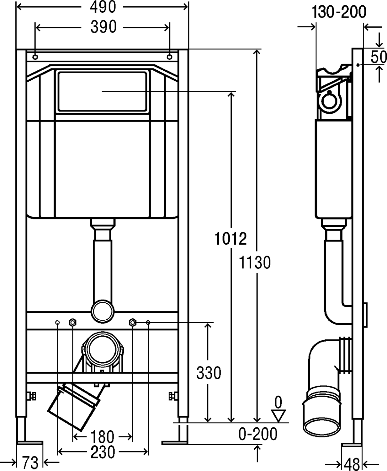 Системная техника  Viegaswift, Steptec, Viega Eco Plus, Viega Mono, панели смыва и принадлежности  T3 Viega Eco Plus  Элементы для унитазов, элементы для умывальников VIEGA 673 192 Модель 8180.29 Santreyd  - Вид №3