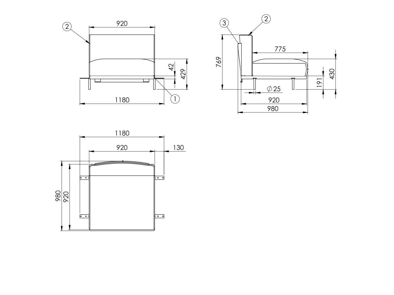 Модульный диван Laskasas холст ARCH-00126063 - Вид №7