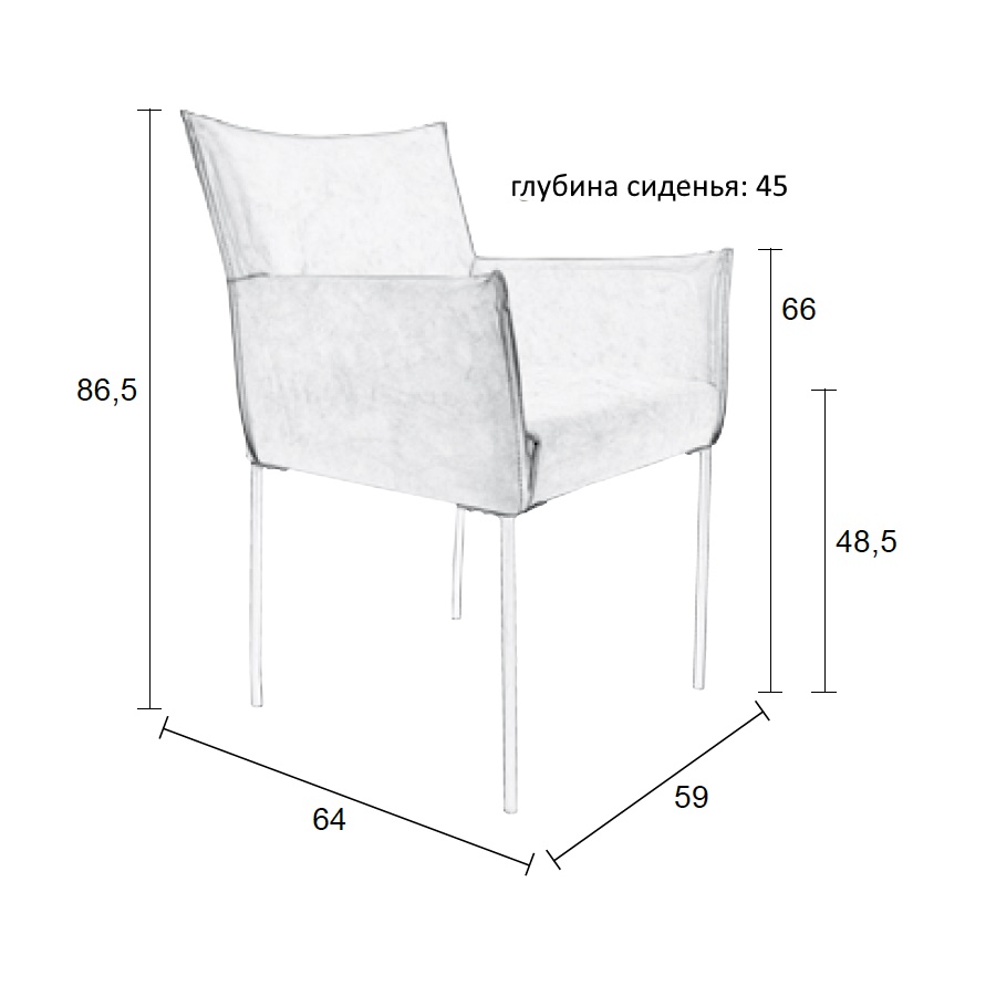 Кресло Dion черное White Label Living 1200120 - Вид №8