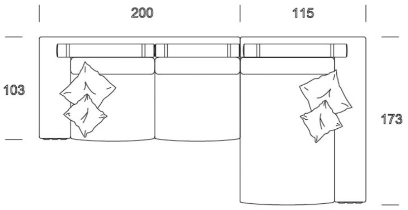 Former In Italia Модульный диван из dacron® с шезлонгом Visconti sun-id-1451355 - Вид №2