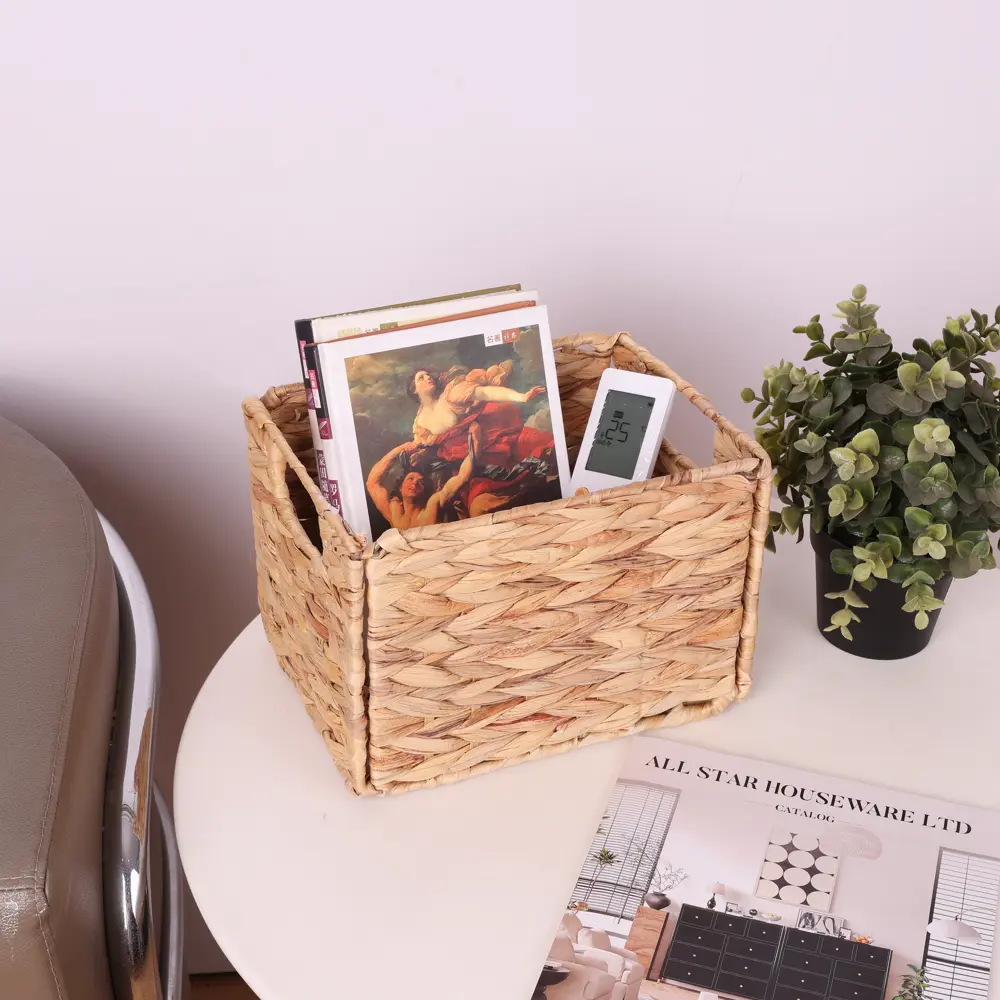 Корзина Konsensa 19x17x25 см водяной гиацинт цвет бежевый 89439451 STLM-2146464  - Вид №4