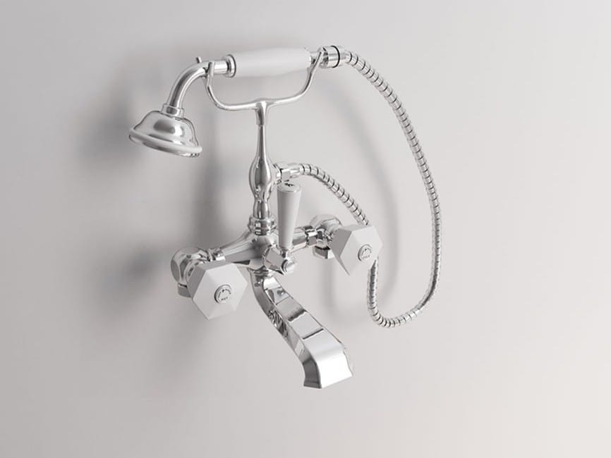 Смеситель для ванны с 2 отверстиями с ручным душем Park Avenue Белый ARCH-00101354 - Вид №1