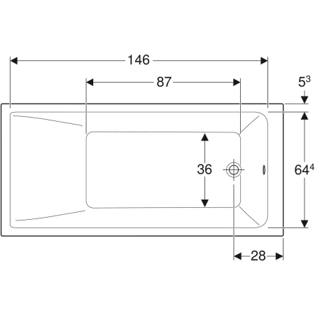 554.305.01.1 Прямоугольная ванна Geberit Renova Plan Geberit  - Вид №19