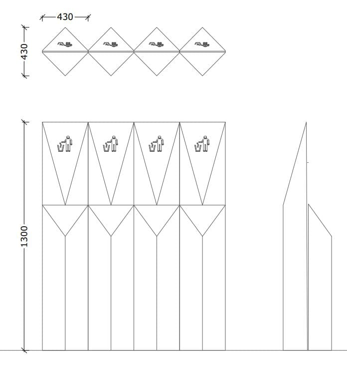 Стальная корзина для мусора для утилизации отходов Studio Città киригами ARCH-00005242 - Вид №1