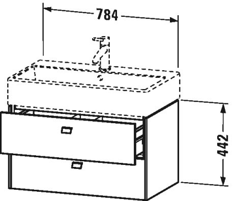 BR415509191 Brioso Тумбочка подвесная Серо-коричневый декор Duravit - Вид №1