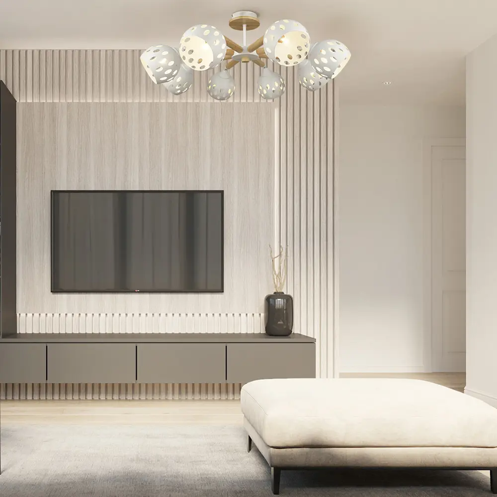 Люстра потолочная Семь огней Трине 8 ламп, 24 м², цвет белый STLM-2123738 - Вид №12