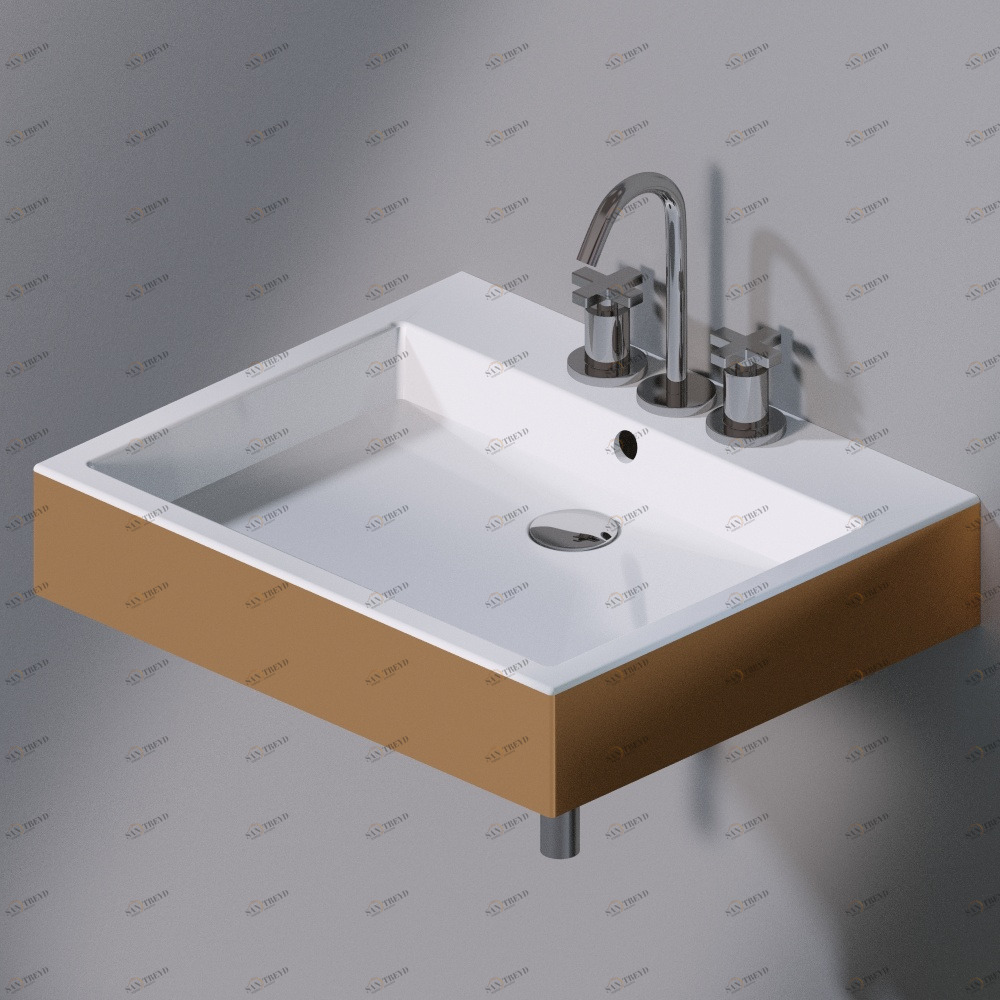 L255250 Подвесная раковина настенная прямоугольная A. e T. Italia  золотая AeT ITALIA 