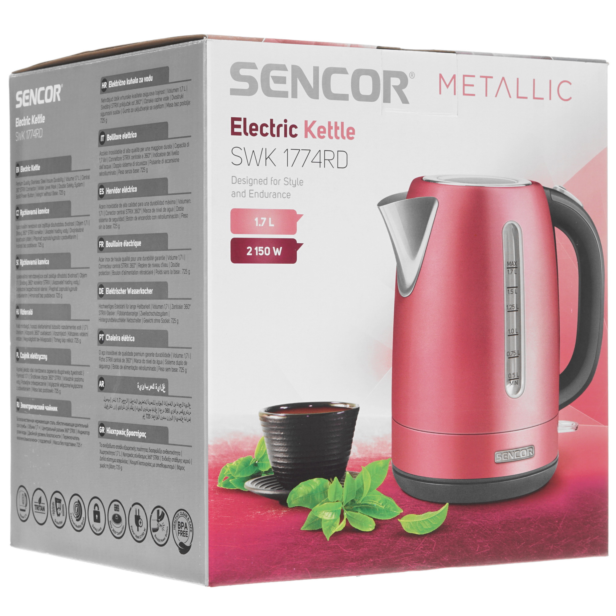 8179033 Электрочайник Sencor SWK 1774RD красный STDN-0104434 - Вид №5