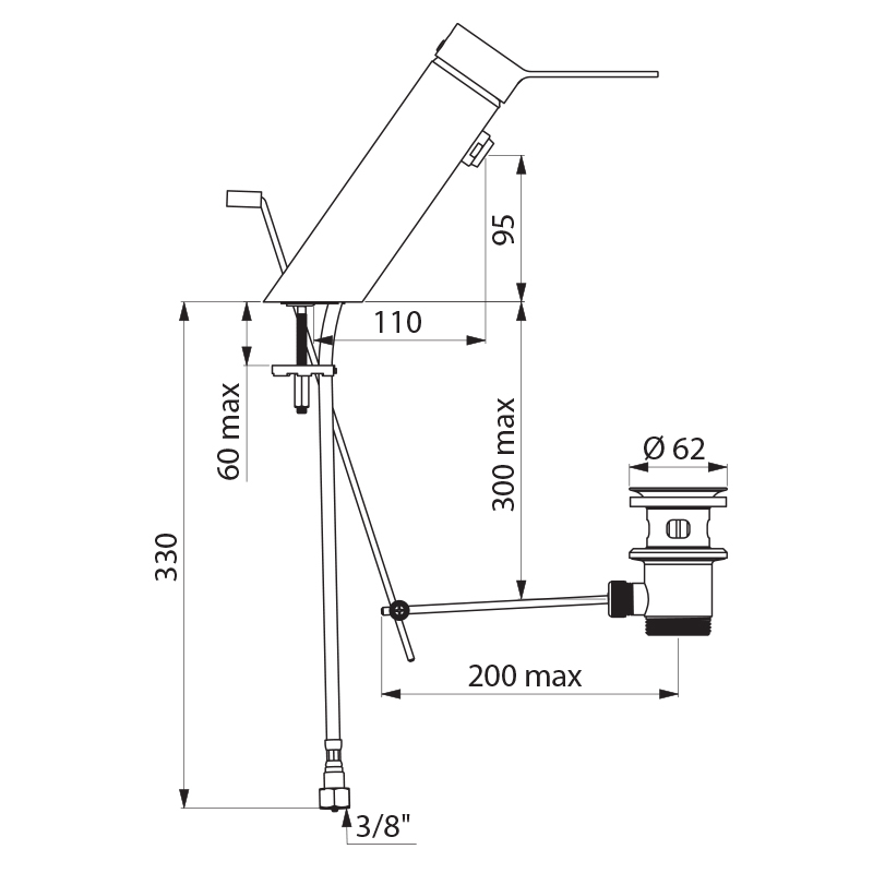 2620 Механический смеситель для раковины BIOSAFE DELABIE  - Вид №1