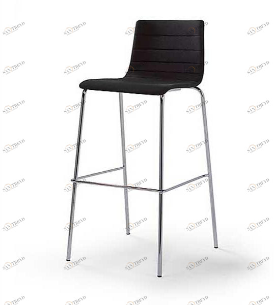 Inday Высокий табурет со спинкой, обитой тканью или кожей Tesa 744