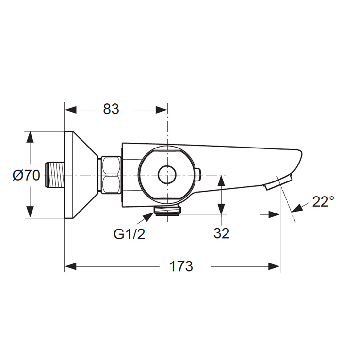 A6194AA Термостатический смеситель для ванны/душа VIDIMA V-STYLE - Вид №2