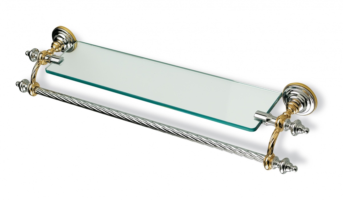 G33(25) Stil Haus Giunone, стеклянная полка + полотенцедержатель, цвет бронза