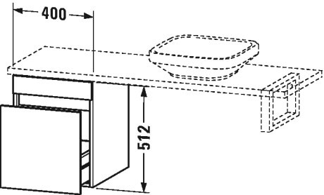 DS532107979 Шкафчик для компактной консоли DuraStyle #DS5321 400 x 478 мм Орех натуральный, декор Duravit - Вид №1
