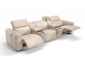 3-местный кожаный диван