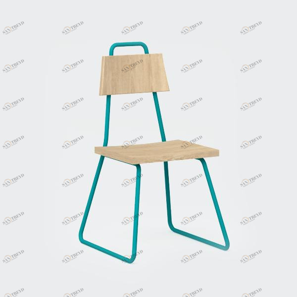 Стул с металлическими ножками и деревянным сиденьем бирюзовый Bauhaus WOODI  00-3966226 Голубой 